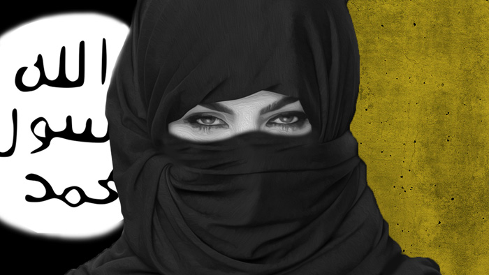 نمونه ای از تبلیغات داعش برای پوشش زنان