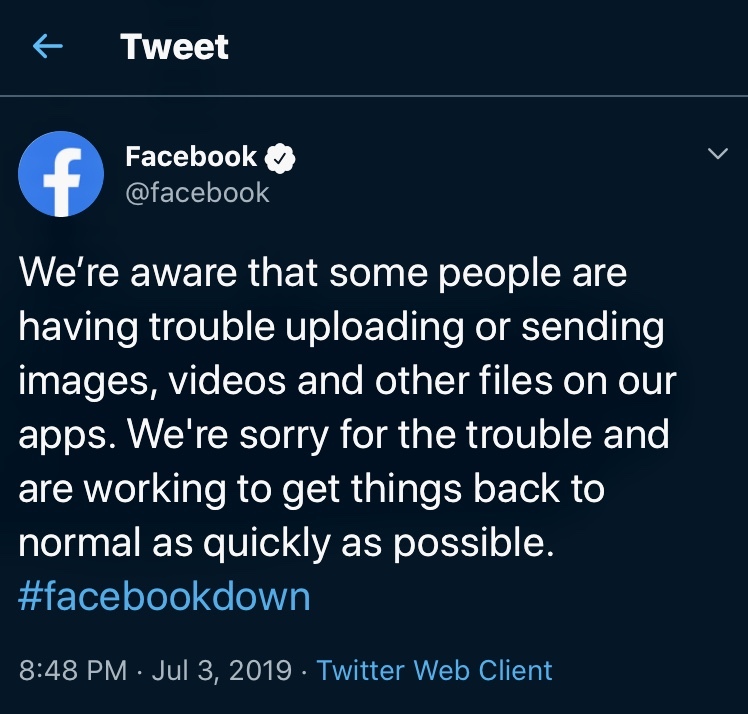 دلیل اصلی مشکل قطعی فیسبوک و تلگرام/زمان حل مشکل فیسبوک و اینستاگرام